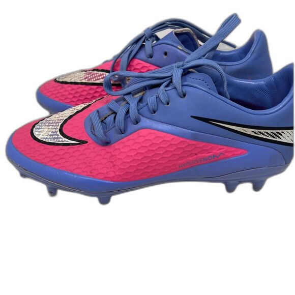 Nike JR Hypervenom Phelon Youth Soccer Cleats Size 7 Womens Blue Pink 599062 641 - Picture 2 of 10